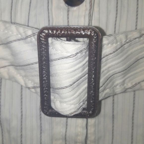 (M)🆕️⚘️Le Chateau⚘️ Striped Button Down Striped Dress👗 Ptp 15"× L39.5" - Picture 6 of 10